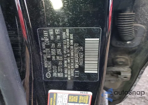 2022 Hyundai Elantra Sel z USA, uszkodzony, nr VIN KMHLM4AG4NU219270